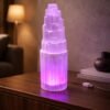 Tour de sélénite avec Lampe LED – 25 cm & 30 cm | Protection, Harmonie et Lumière