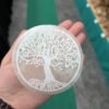 Plaque de Rechargement en Sélénite Naturelle | Motif Spirituel au Choix