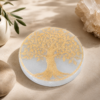 Plaque de Rechargement en Sélénite Naturelle | Motif Spirituel au Choix