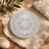 Plaque de Rechargement en Sélénite Naturelle | Motif Spirituel au Choix
